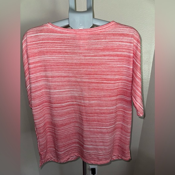 Ruby Rd. Orange Chevron Short Sleeve T-Shirt - Picture 2 of 4